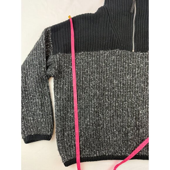 Varley Sweater Willard Half Zip Womens Medium Chunky Knit Pullover Black $178 - Picture 6 of 10